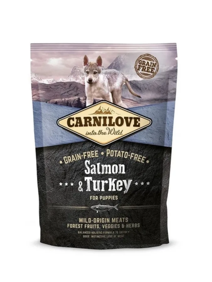 Корм сухий Carnilove Puppy Salmon and Turkey для цуценят усіх порід з лососем та індичкою 1,5 кг