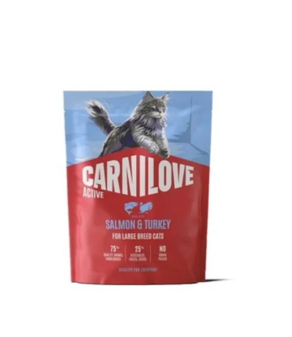 Корм сухий Carnilove Active Salmon & Turkey Large Breed для котів великих порід лосось та індичка 400 г