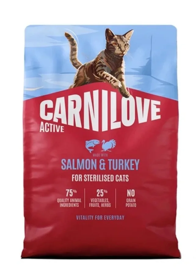 Корм сухий Carnilove Active Salmon & Turkey Sterilised для стерилізованих котів лосось та індичка 2 кг