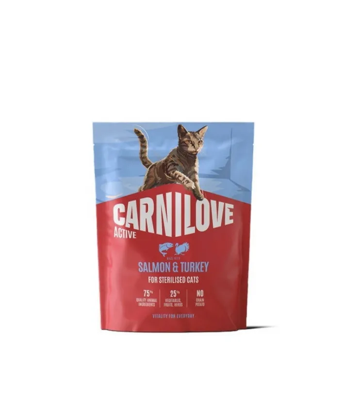 Корм сухий Carnilove Active Salmon & Turkey Sterilised для стерилізованих котів лосось та індичка 400 г