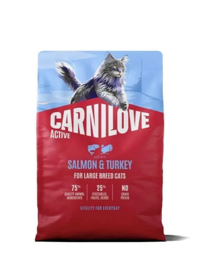 Корм сухий Carnilove Active Salmon & Turkey Large Breed для котів великих порід лосось та індичка 2 кг