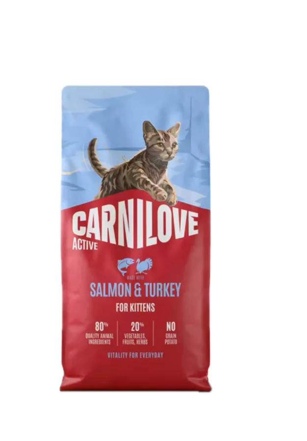Корм сухий Carnilove Cat Kitten для кошенят з лососем та індичкою 400 г