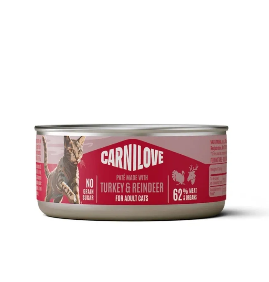 Корм вологий Carnilove Turkey & Reindeer для котів паштет індичка і північний олень 100 г