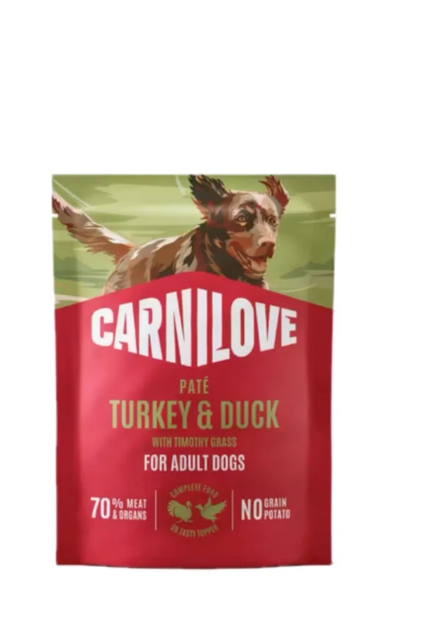 Корм вологий Carnilove Turkey & Duck with Timothy Grass для собак паштет індичка і качка з тимофіївкою 300 г