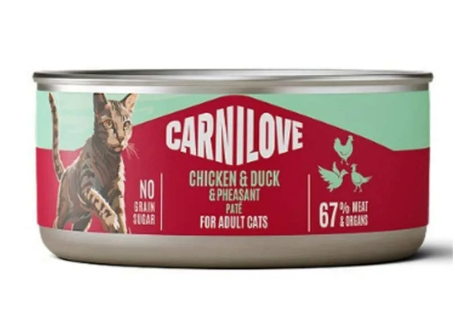 Корм вологий Carnilove Chicken, Duck & Pheasant для котів паштет курка, качка і фазан 100 г