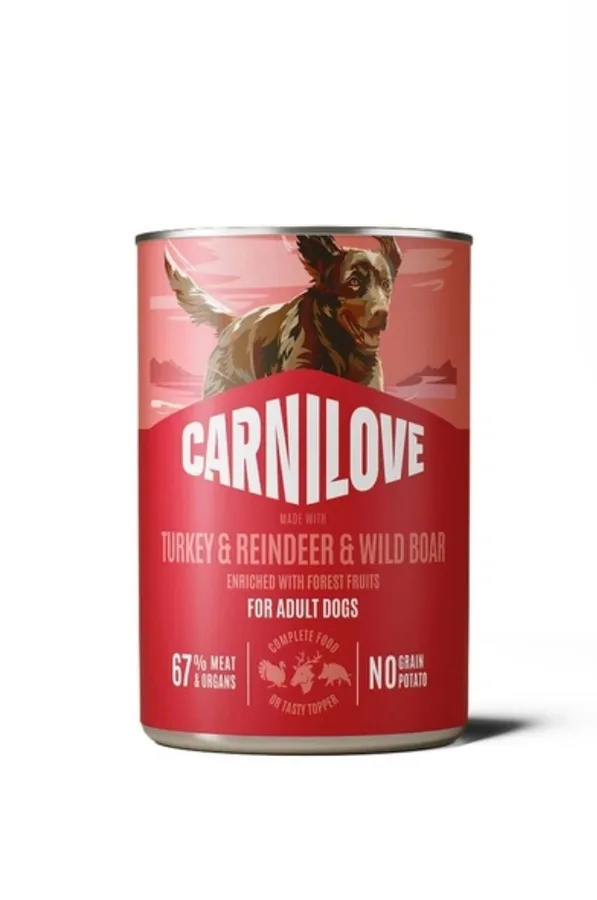 Корм вологий Carnilove Turkey & Reindeer & Wildboar для собак паштет індичка, оленина і дикий кабан 400 г