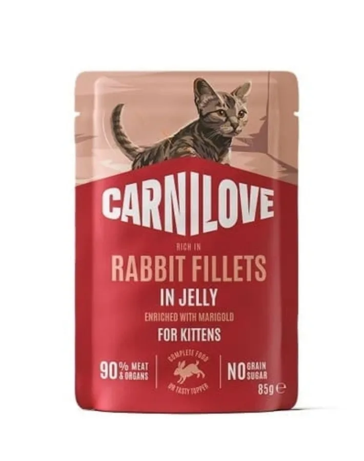 Корм вологий Carnilove Jelly Rabbit with Marigold для котів кролик і календула в желе 85 г