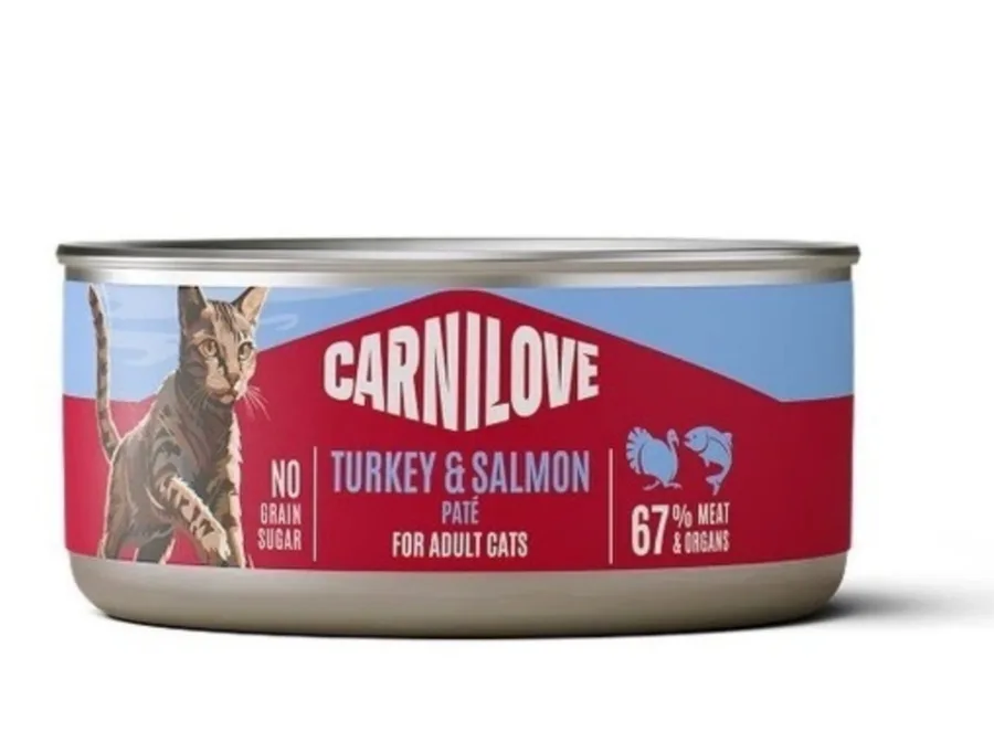 Корм вологий Carnilove консерви для дорослих котів з індичкою та лососем 100 г