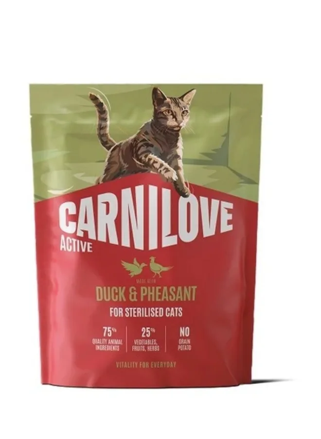 Корм сухий Carnilove Active Duck & Pheasant Sterilised для стерилізованих котів качка і фазан 400 г