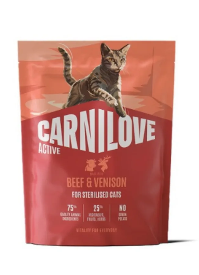 Корм сухий Carnilove Active Beef & Venison Sterilised для стерилізованих котів яловичина та оленина 400 г