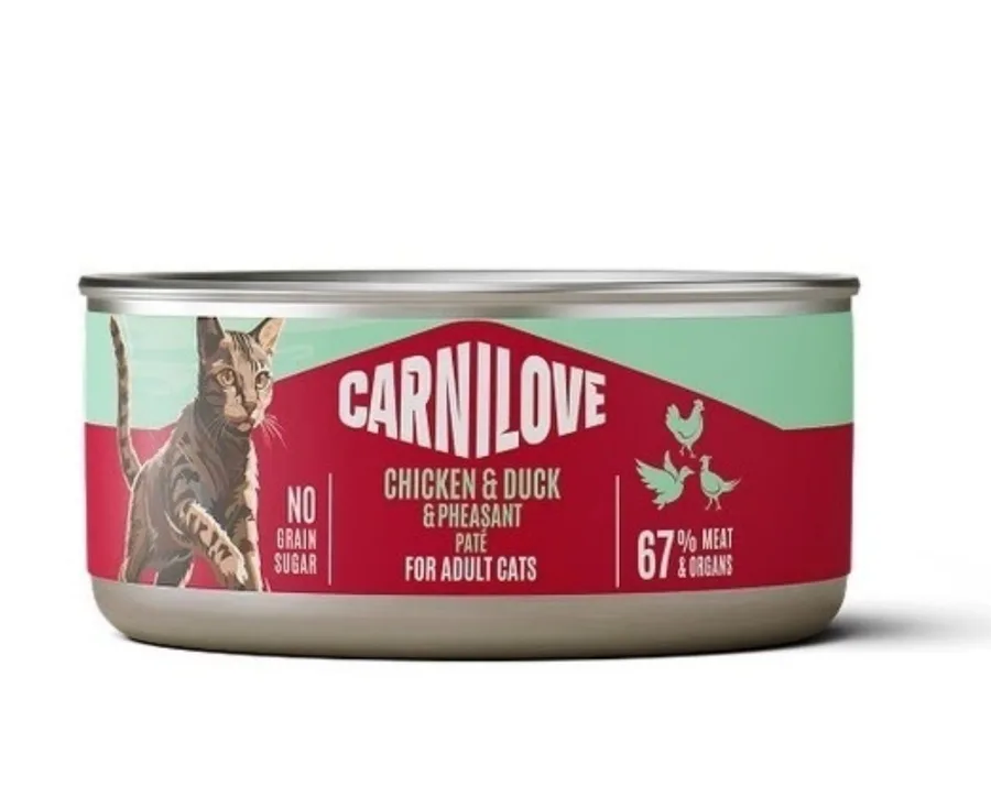 Корм вологий Carnilove консерви для котів з куркою качкою та фазаном 100 г