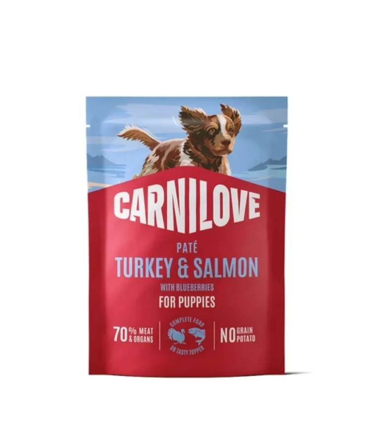 Корм вологий Carnilove Turkey & Salmon with Blueberries для цуценят паштет індичка і лосось з лохиною 300 г
