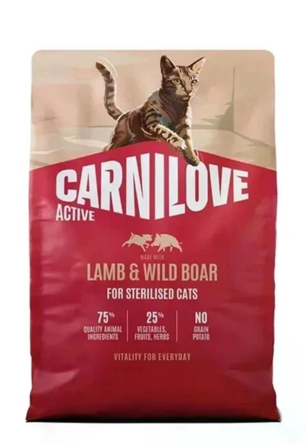 Корм сухий Carnilove Active Lamb & Wild Boar Sterilised для стерилізованих котів ягня і дикий кабан 2 кг