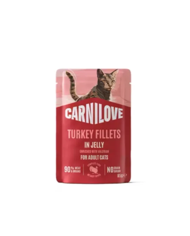 Корм вологий Carnilove Jelly Turkey with Valerian для котів індичка і валеріана в желе 85 г