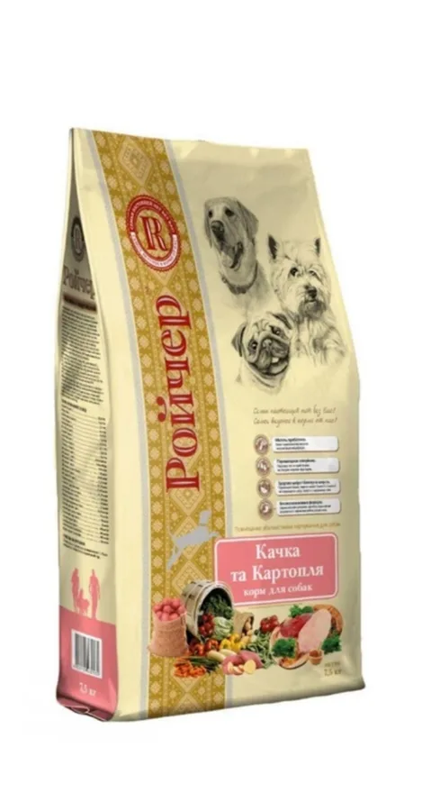 Корм для собак Ройчер качка картопля 7,5 кг