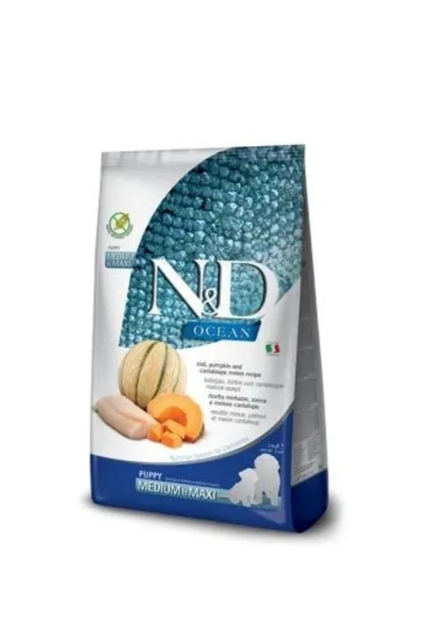 Сухий корм для цуценят Farmina N&D Grain Free Ocean Cod, Pumpkin & Cantaloupe Melon Puppy Medium & Maxi