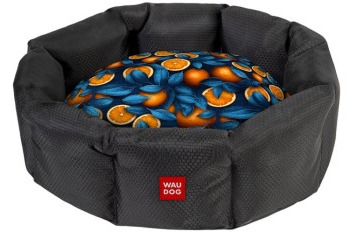 Лежанка WAUDOG Relax зі змінною подушкою, апельсини (синя)